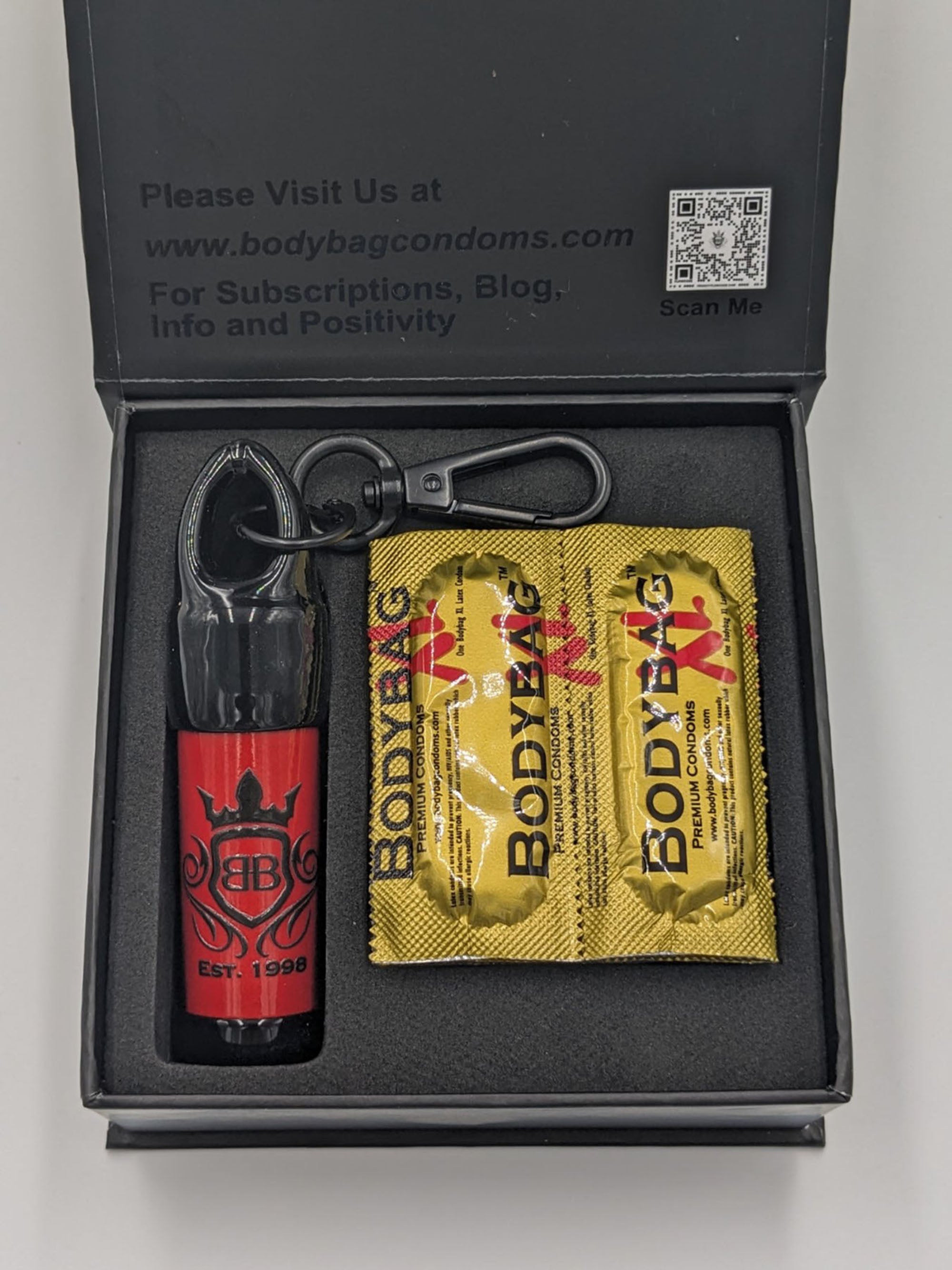 Kit #1 BODYBAG Intelligent Keychain Condom Holder +12 pc refill