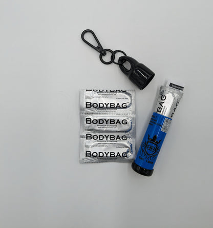 Kit #1 BODYBAG Intelligent Keychain Condom Holder +12 pc refill